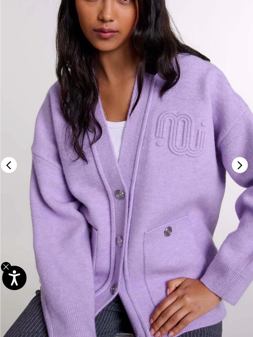 Maje Lavender Cardigan Jacket